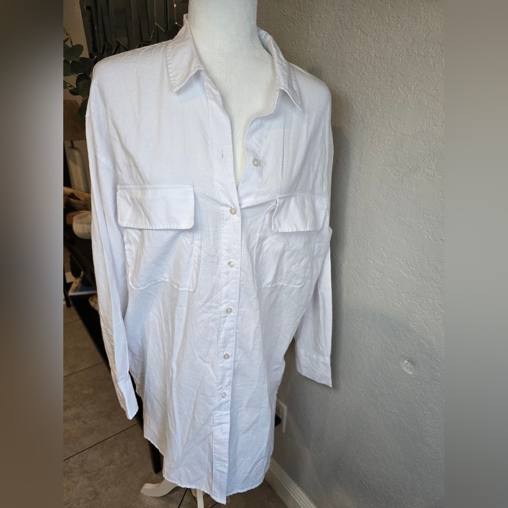 Abercrombie & Fitch Women's Oversized Shirt Dress White L